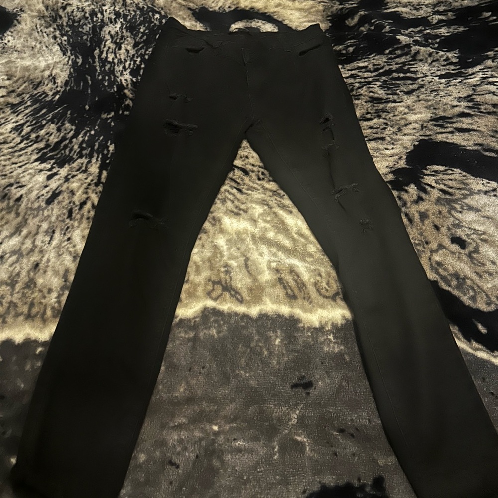 Black Distressed Pants
